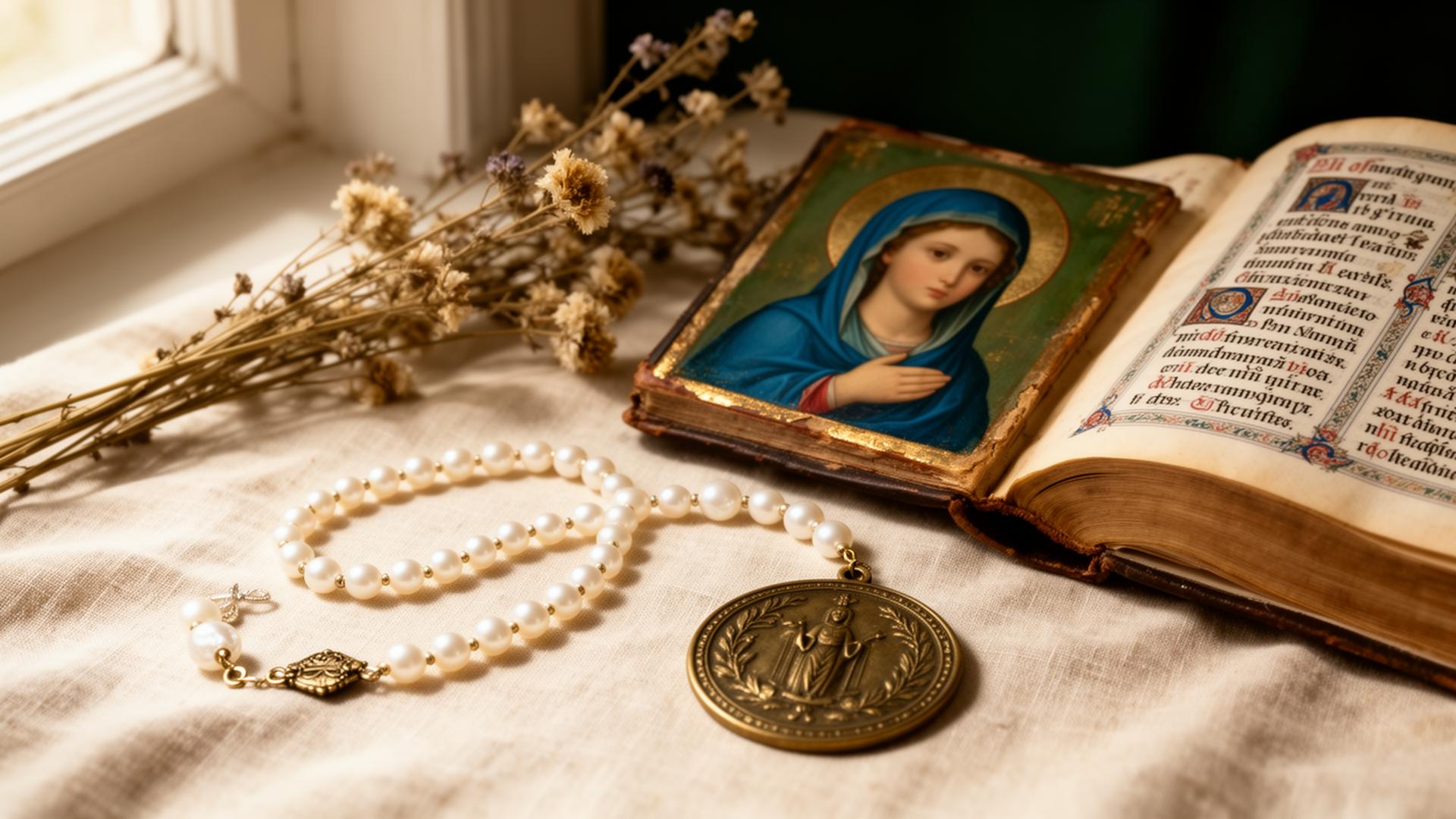 Chapelet, icône et livre de prière de la boutique Maison Sainte Bernadette